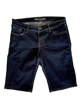 OLD NAVY THE ROCKSTAR DENIM BERMUDA SHORTS *SIZE 14 *DARK WASH *EUC